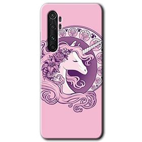 Xiaomi Mi Note 10 Lite Unicorn Pembe Baskılı Uyumlu Silikon Kılıf
