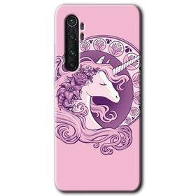 Xiaomi Mi Note 10 Lite Unicorn Pembe Baskılı Uyumlu Silikon Kılıf