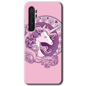 Xiaomi Mi Note 10 Lite Unicorn Pembe Baskılı Uyumlu Silikon Kılıf