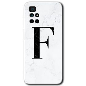 Xiaomi Redmi 10 Beyaz Mermer Desenli F Harfi Baskılı Uyumlu Silikon Kılıf