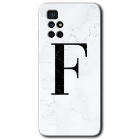 Xiaomi Redmi 10 Beyaz Mermer Desenli F Harfi Baskılı Uyumlu Silikon Kılıf