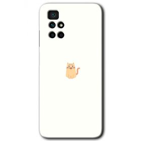 Xiaomi Redmi 10 Cat Minimalism Baskılı Uyumlu Silikon Kılıf