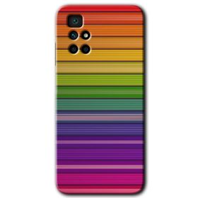 Xiaomi Redmi 10 Colorful Lines Baskılı Uyumlu Silikon Kılıf