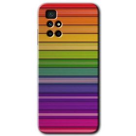 Xiaomi Redmi 10 Colorful Lines Baskılı Uyumlu Silikon Kılıf