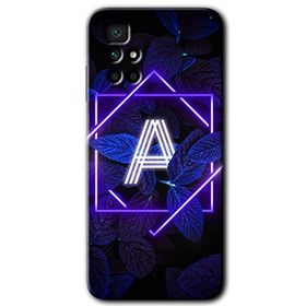 Xiaomi Redmi 10 Dark Neon Yaprak A Harfi Baskılı Uyumlu Silikon Kılıf