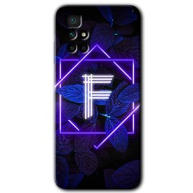 Xiaomi Redmi 10 Dark Neon Yaprak F Harfi Baskılı Uyumlu Silikon Kılıf
