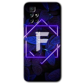 Xiaomi Redmi 10 Dark Neon Yaprak F Harfi Baskılı Uyumlu Silikon Kılıf