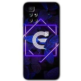 Xiaomi Redmi 10 Dark Neon Yaprak G Harfi Baskılı Uyumlu Silikon Kılıf