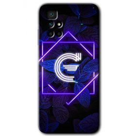 Xiaomi Redmi 10 Dark Neon Yaprak G Harfi Baskılı Uyumlu Silikon Kılıf