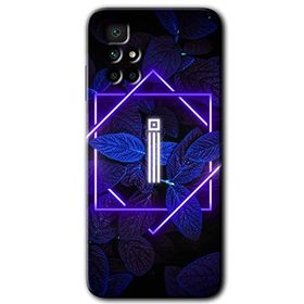 Xiaomi Redmi 10 Dark Neon Yaprak I Harfi Baskılı Uyumlu Silikon Kılıf