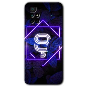 Xiaomi Redmi 10 Dark Neon Yaprak S Harfi Baskılı Uyumlu Silikon Kılıf