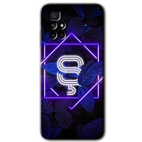 Xiaomi Redmi 10 Dark Neon Yaprak S Harfi Baskılı Uyumlu Silikon Kılıf
