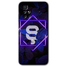 Xiaomi Redmi 10 Dark Neon Yaprak S Harfi Baskılı Uyumlu Silikon Kılıf