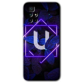Xiaomi Redmi 10 Dark Neon Yaprak Ü Harfi Baskılı Uyumlu Silikon Kılıf