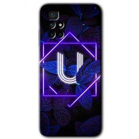 Xiaomi Redmi 10 Dark Neon Yaprak Ü Harfi Baskılı Uyumlu Silikon Kılıf