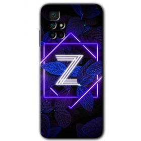 Xiaomi Redmi 10 Dark Neon Yaprak Z Harfi Baskılı Uyumlu Silikon Kılıf