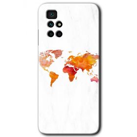 Xiaomi Redmi 10 Dünya Haritası Baskılı Uyumlu Silikon Kılıf