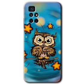 Xiaomi Redmi 10 Owl Bird Stars Baskılı Uyumlu Silikon Kılıf