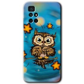 Xiaomi Redmi 10 Owl Bird Stars Baskılı Uyumlu Silikon Kılıf