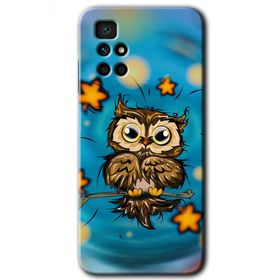 Xiaomi Redmi 10 Owl Bird Stars Baskılı Uyumlu Silikon Kılıf