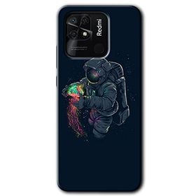 Xiaomi Redmi 10C Astronot Kıyafeti Baskılı Uyumlu Silikon Kılıf