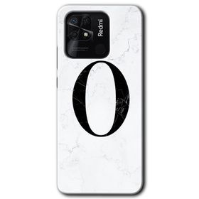 Xiaomi Redmi 10C Beyaz Mermer Desenli O Harfi Baskılı Uyumlu Silikon Kılıf