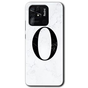 Xiaomi Redmi 10C Beyaz Mermer Desenli O Harfi Baskılı Uyumlu Silikon Kılıf