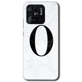 Xiaomi Redmi 10C Beyaz Mermer Desenli O Harfi Baskılı Uyumlu Silikon Kılıf