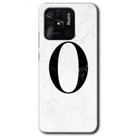 Xiaomi Redmi 10C Beyaz Mermer Desenli O Harfi Baskılı Uyumlu Silikon Kılıf