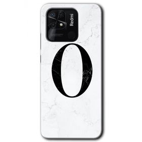Xiaomi Redmi 10C Beyaz Mermer Desenli O Harfi Baskılı Uyumlu Silikon Kılıf