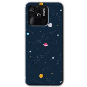 Xiaomi Redmi 10C Çizim Gezegen Baskılı Uyumlu Silikon Kılıf