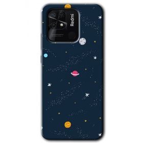 Xiaomi Redmi 10C Çizim Gezegen Baskılı Uyumlu Silikon Kılıf