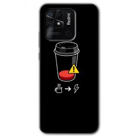 Xiaomi Redmi 10C Coffee Battery Baskılı Uyumlu Silikon Kılıf