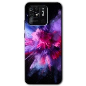 Xiaomi Redmi 10C Color Splash Purple Baskılı Uyumlu Silikon Kılıf