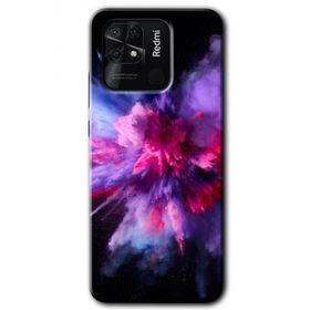 Xiaomi Redmi 10C Color Splash Purple Baskılı Uyumlu Silikon Kılıf