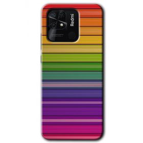 Xiaomi Redmi 10C Colorful Lines Baskılı Uyumlu Silikon Kılıf