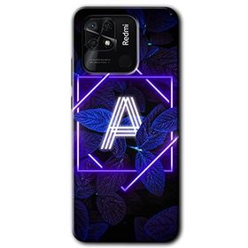 Xiaomi Redmi 10C Dark Neon Yaprak A Harfi Baskılı Uyumlu Silikon Kılıf