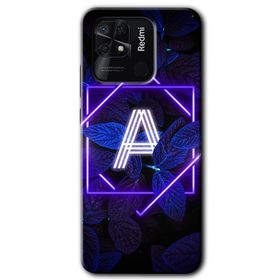 Xiaomi Redmi 10C Dark Neon Yaprak A Harfi Baskılı Uyumlu Silikon Kılıf