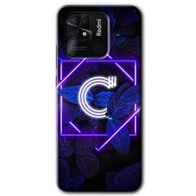Xiaomi Redmi 10C Dark Neon Yaprak Ç Harfi Baskılı Uyumlu Silikon Kılıf