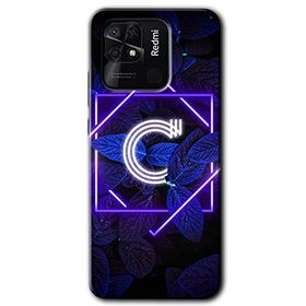 Xiaomi Redmi 10C Dark Neon Yaprak Ç Harfi Baskılı Uyumlu Silikon Kılıf