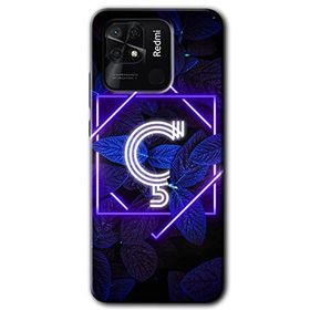 Xiaomi Redmi 10C Dark Neon Yaprak Ç Harfi Baskılı Uyumlu Silikon Kılıf
