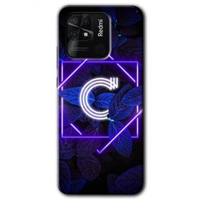 Xiaomi Redmi 10C Dark Neon Yaprak Ç Harfi Baskılı Uyumlu Silikon Kılıf