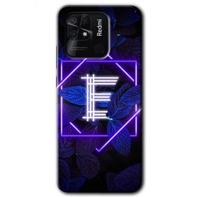 Xiaomi Redmi 10C Dark Neon Yaprak E Harfi Baskılı Uyumlu Silikon Kılıf