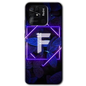 Xiaomi Redmi 10C Dark Neon Yaprak F Harfi Baskılı Uyumlu Silikon Kılıf