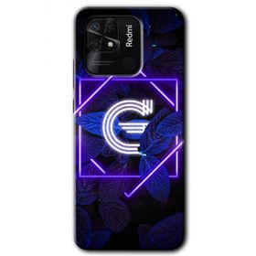 Xiaomi Redmi 10C Dark Neon Yaprak G Harfi Baskılı Uyumlu Silikon Kılıf