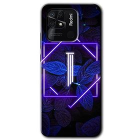 Xiaomi Redmi 10C Dark Neon Yaprak I Harfi Baskılı Uyumlu Silikon Kılıf