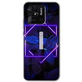 Xiaomi Redmi 10C Dark Neon Yaprak I Harfi Baskılı Uyumlu Silikon Kılıf