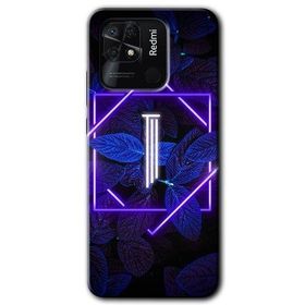 Xiaomi Redmi 10C Dark Neon Yaprak I Harfi Baskılı Uyumlu Silikon Kılıf