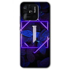 Xiaomi Redmi 10C Dark Neon Yaprak I Harfi Baskılı Uyumlu Silikon Kılıf