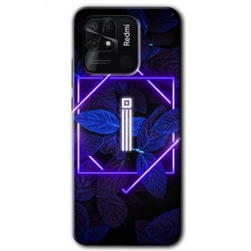 Xiaomi Redmi 10C Dark Neon Yaprak I Harfi Baskılı Uyumlu Silikon Kılıf